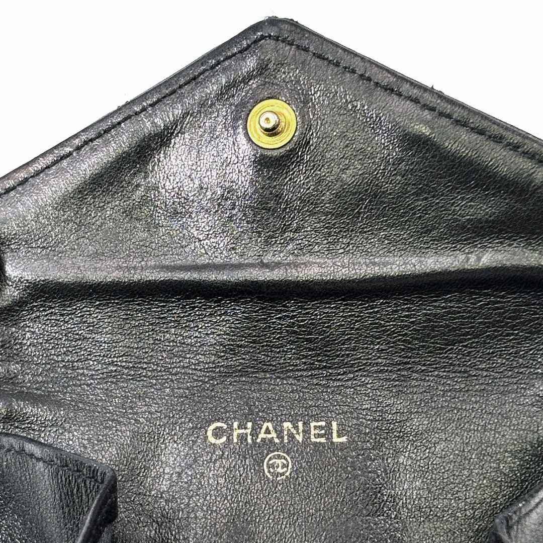 CHANEL シャネル ビコローレ コインケース 小銭入れ サテン ブラック 1