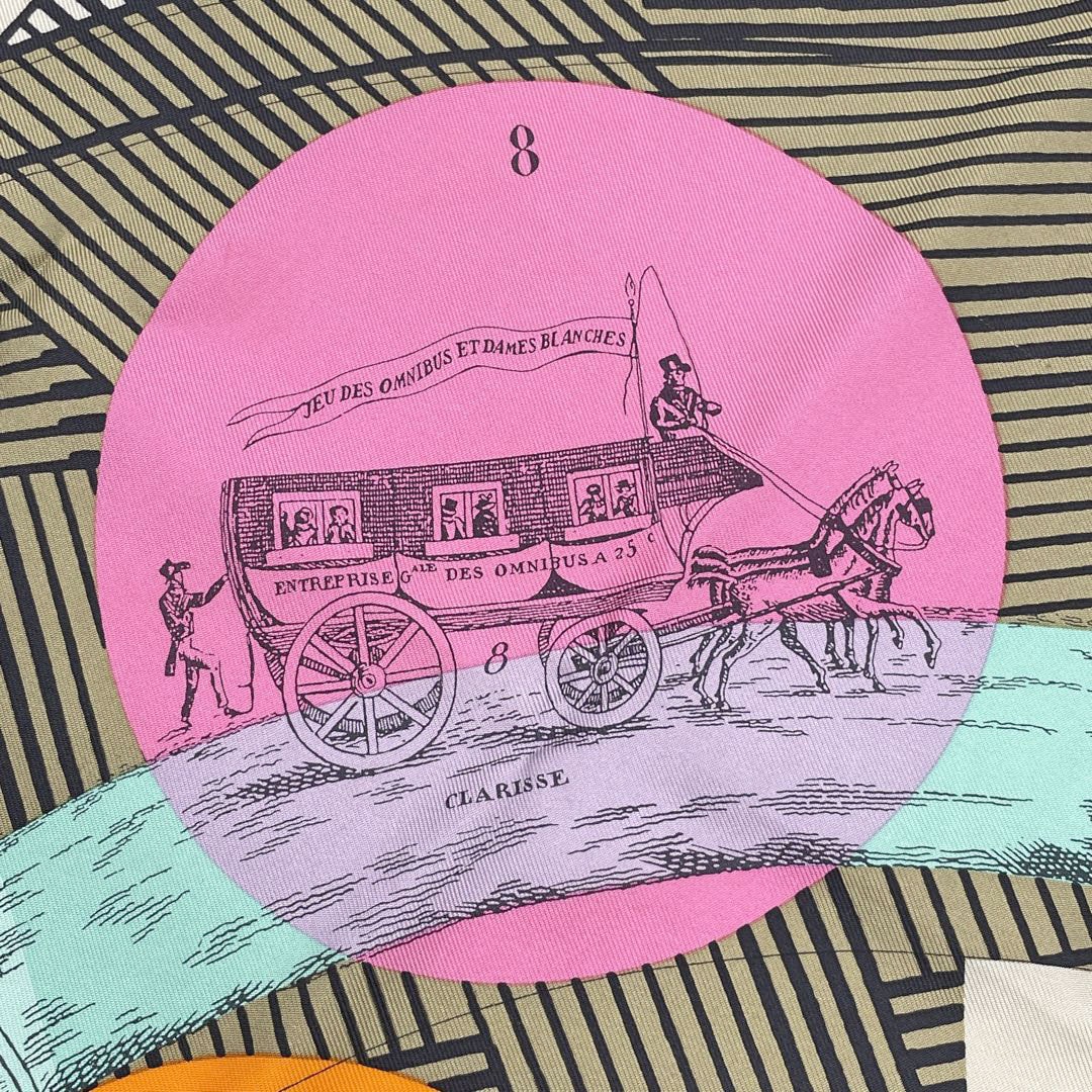 HERMES エルメス スカーフ カレ45 『JEU DES OMNIBUS ET DAMES