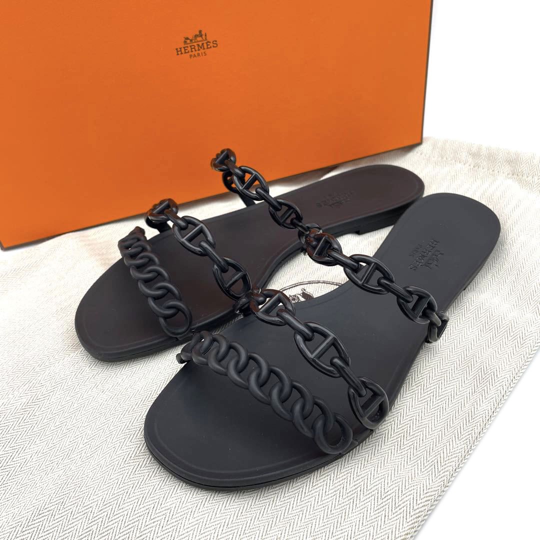 HERMES エルメス リヴァージュ フラット サンダル シェーヌダンクル