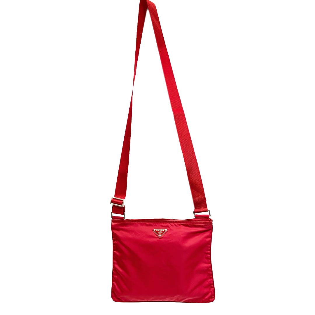 PRADA プラダ テスート ナイロン ショルダーバッグ レッド | バッグ