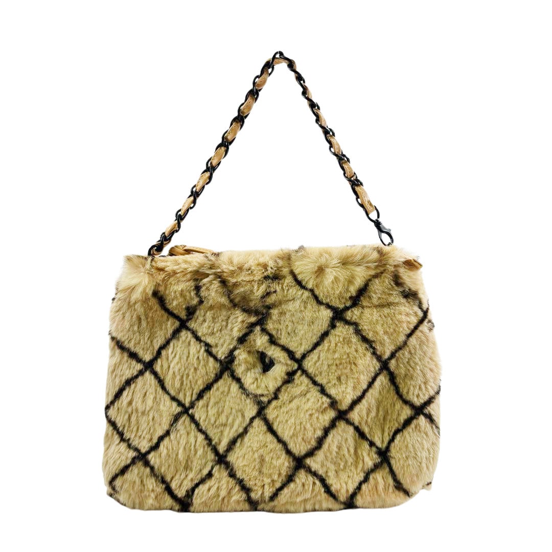 CHANEL シャネル チェーンショルダーバッグ ラパンファー ブラウン 6