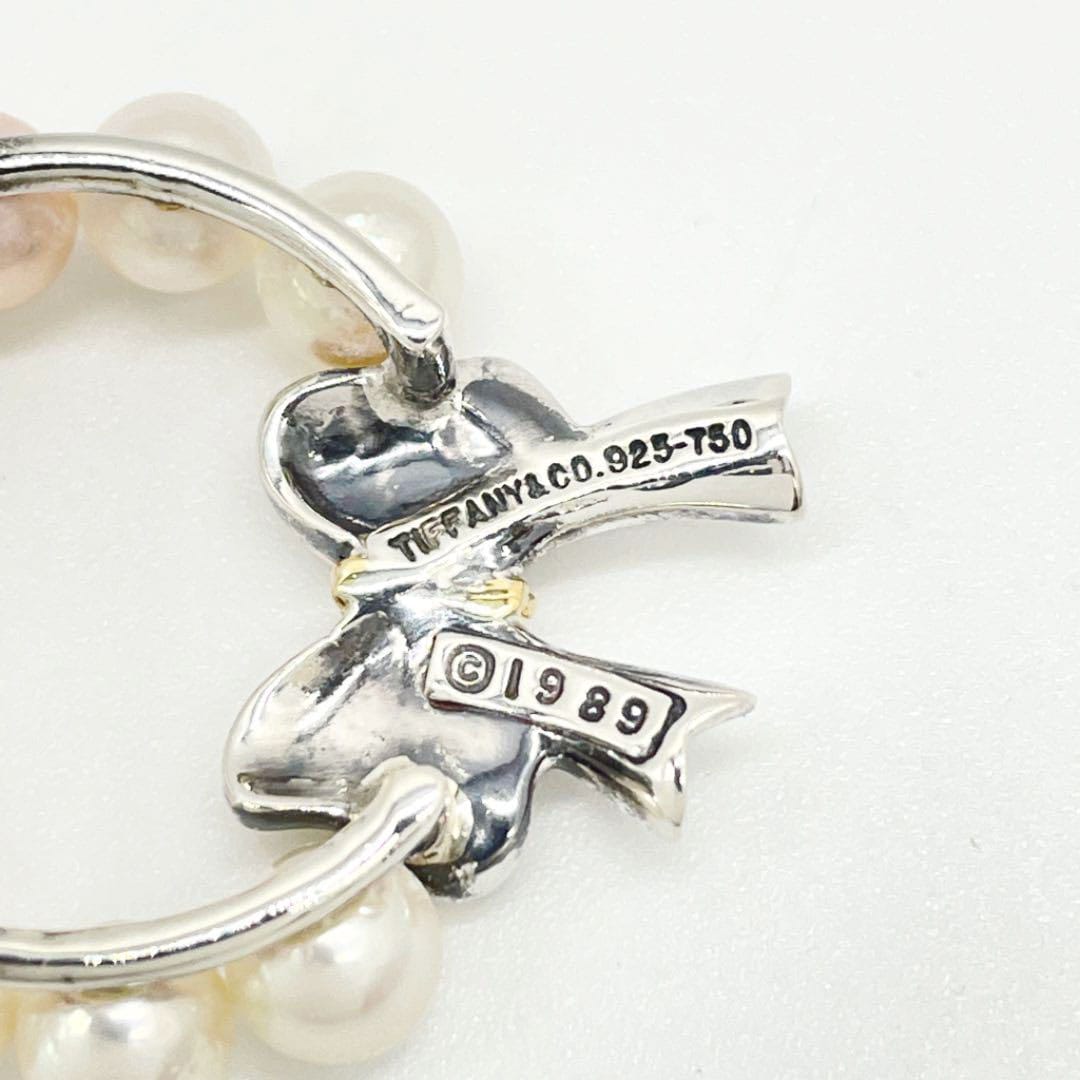 TIFFANY ティファニー ブローチ パール リボン 750（K18YG） SV925 5.9