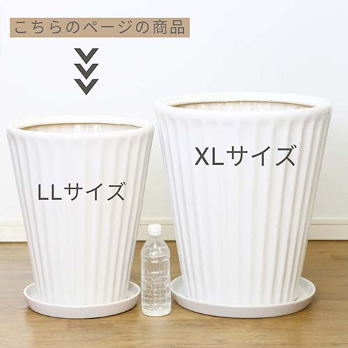 ラウンド フリーツ 陶器鉢 LLサイズ【受け皿付き 鉢底ネット付き】大型