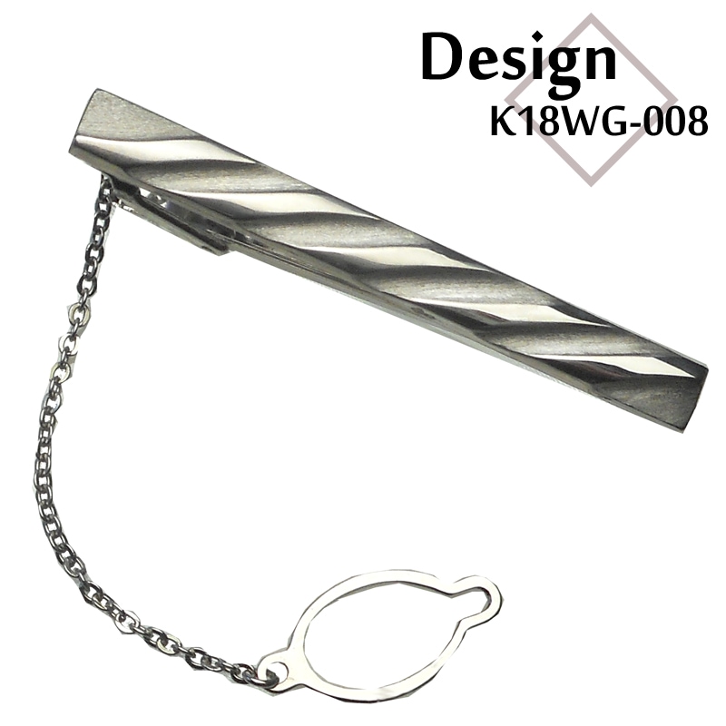 ホワイトゴールドネクタイピン K18WG-008｜貴金属ネクタイピン通販専門