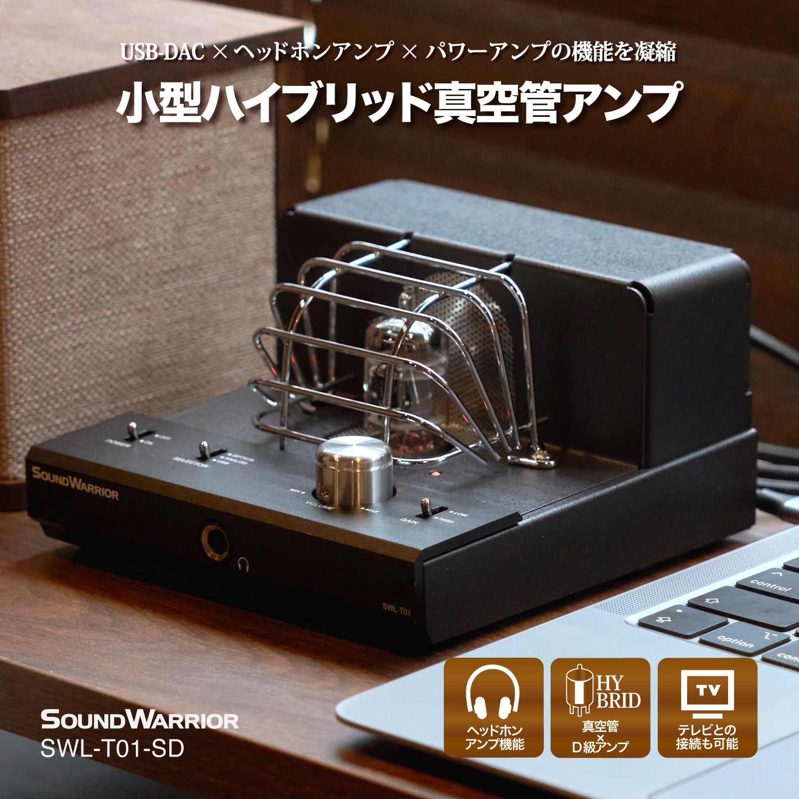 直販ショップ限定特典付】小型 ハイブリッド 真空管 アンプ SWL-T01