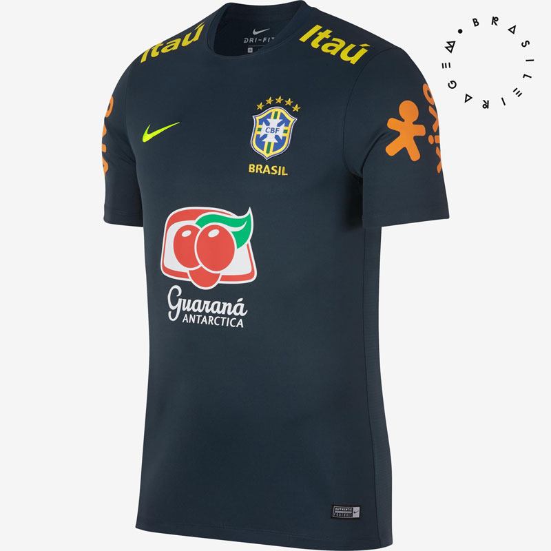 ブラジル代表トレーニングシャツ【人気スポンサー付き】練習着 NIKE