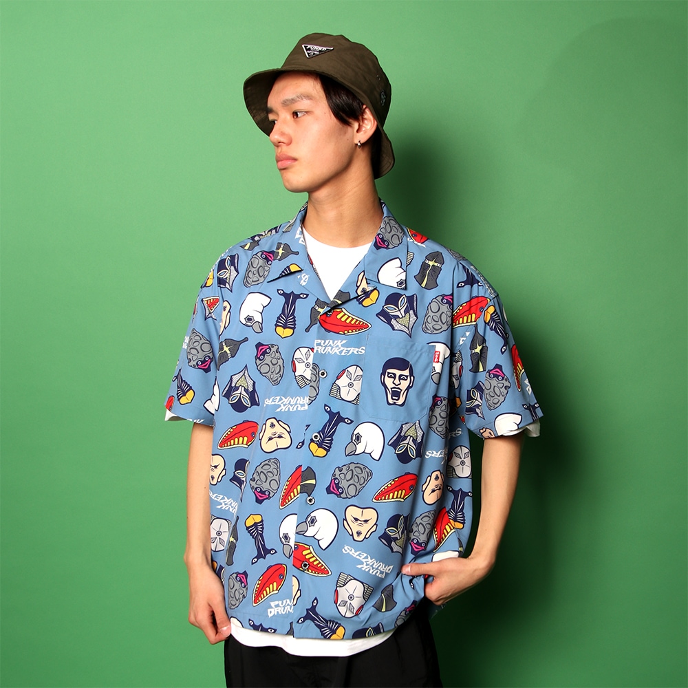 PDSx円谷プロ］星人顔面総柄アロハシャツ | 全商品 | 鷹の爪Online Store
