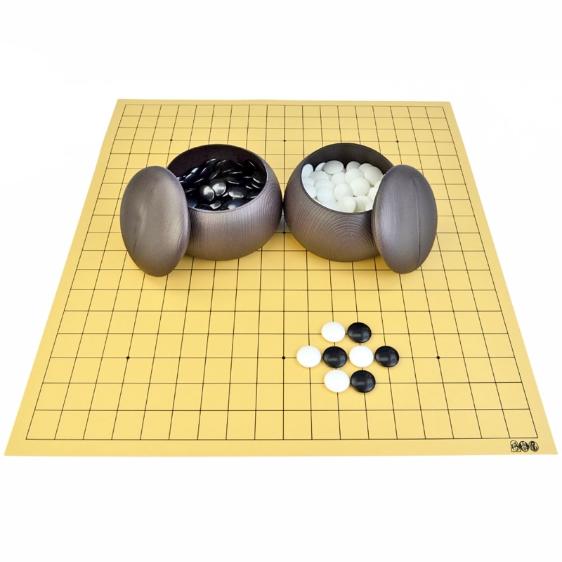 囲碁セット 将碁屋マット19路囲碁盤セット(プラ碁石) | 塩ビ碁盤セット