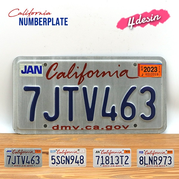 USED品 カリフォルニア ナンバープレート ホワイト 白 全4種 アメリカ