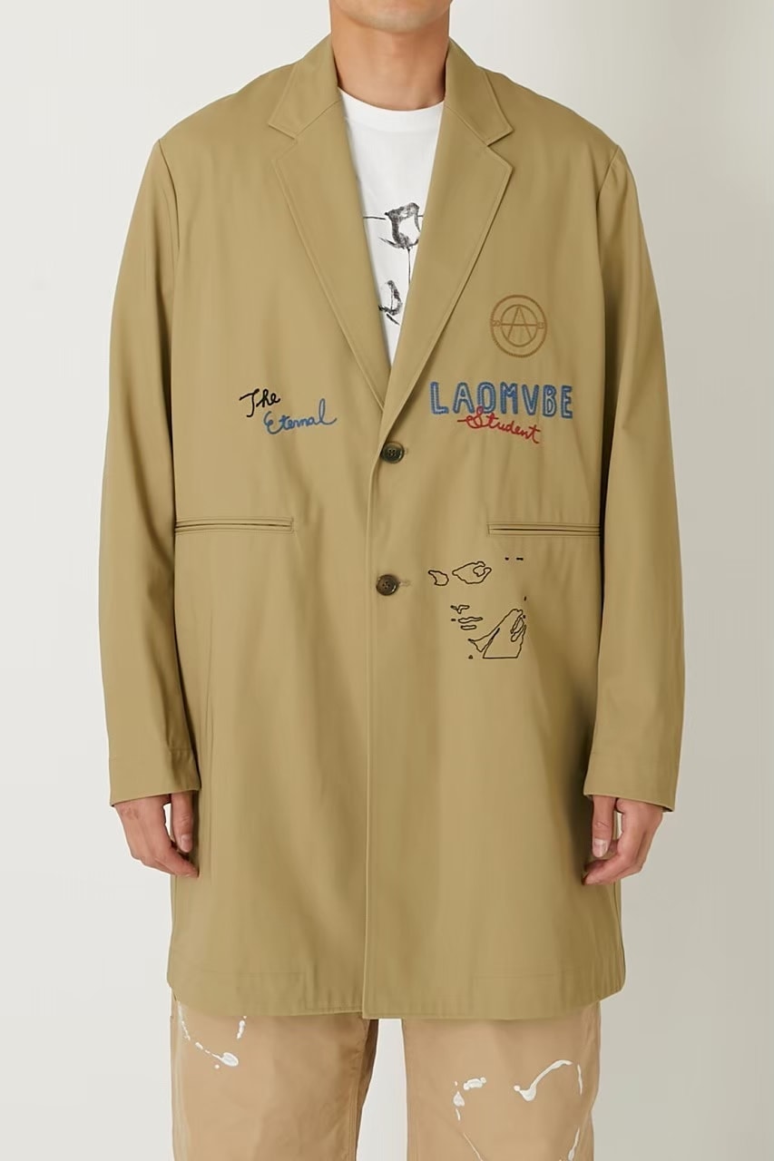 ALMOSTBLACKオールモストブラック】WOVEN EMBROIDERY LONG JACKET