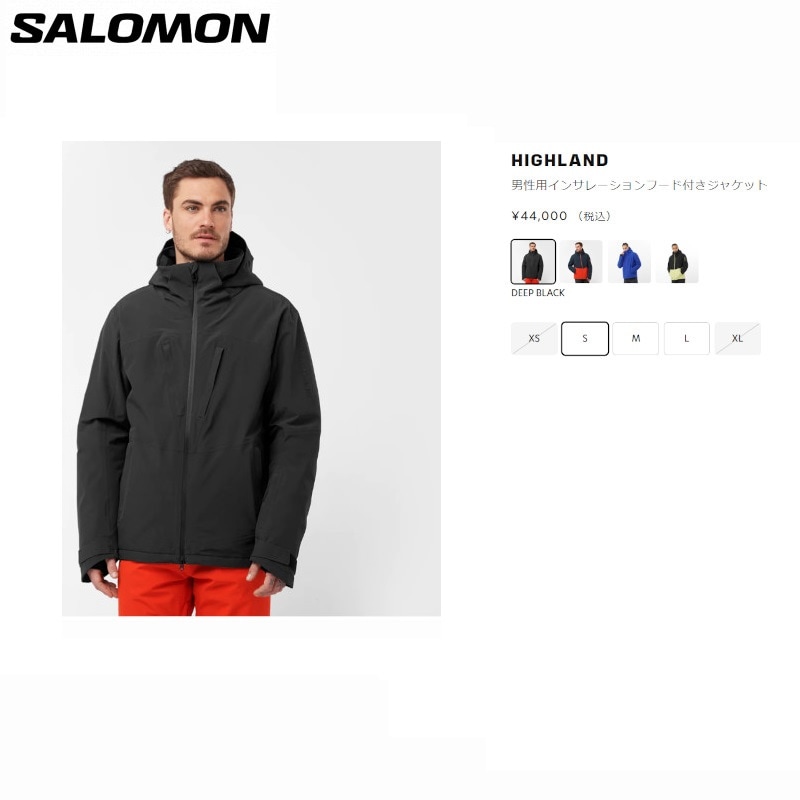 サロモン スキーウェア 2024 SALOMON HIGHLAND JACKET M DEEP BLACK