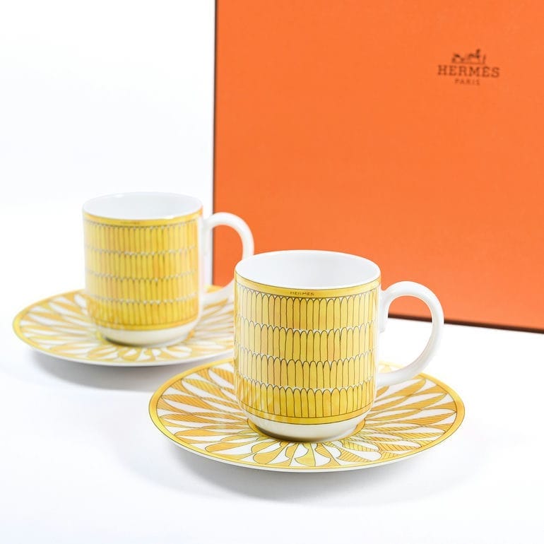 エルメス HERMES コーヒーカップ&ソーサー ペア 100ml ソレイユ ドゥ