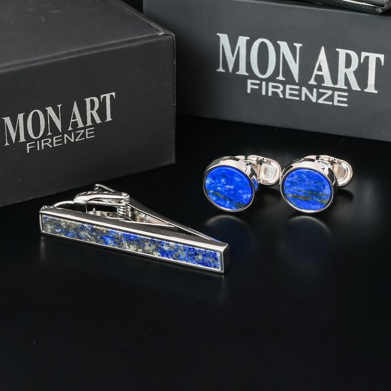モンアート MONART カフス ネクタイピン セット メンズ シルバー