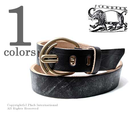 テンダー/TENDER Co. 英国製 SPIRAL BLACKバックルレザーベルト(208