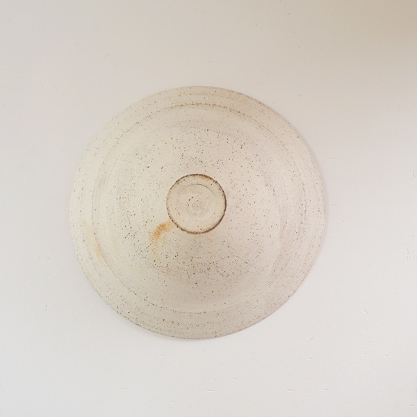 二階堂明弘 焼締リム鉢 白 Φ23cm H7.5cm