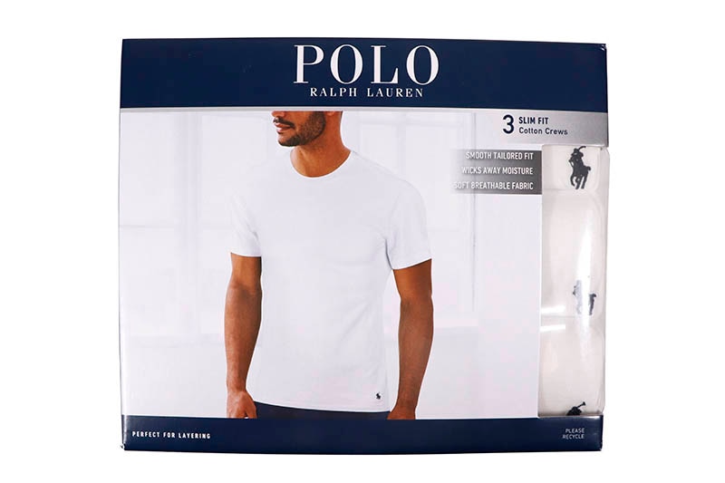 POLO RALPH LAUREN SLIM FIT COTTON CREWS 3PCS (NSCNP3-WHD:WHITE