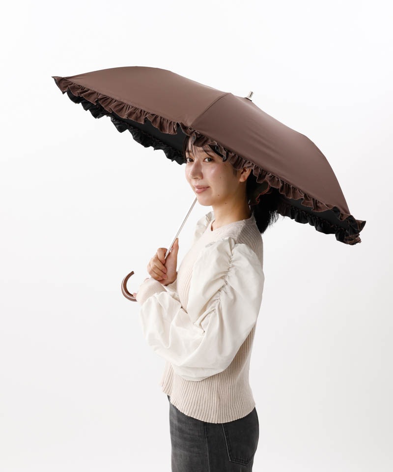 WEB限定】 フリル晴雨兼用傘（折りたたみ・トップフラット）EC限定品