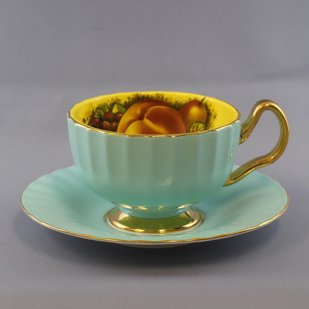 ティーカップ＆ソーサー オーバン オーチャードゴールド ターコイズ