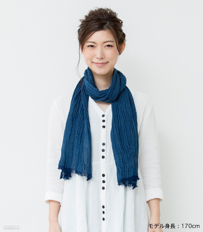 FAY マフラーストール カシミア混 ブルーネイビー fifu オーガニック