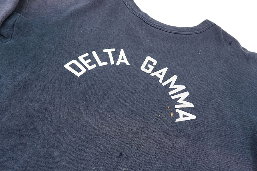 50's～ ''DELTA GAMMA'' セットインスリーブスウェット ナス紺 実寸(XL