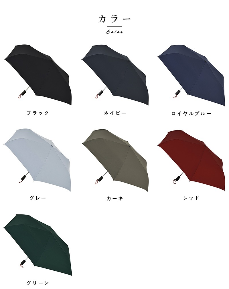 Ramuda 晴雨兼用 自動開閉 折りたたみ傘 耐風6本骨 55cm 無地