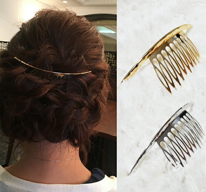 ヘアアクセサリー ヘアコーム クレセントコーム バレッタ 三日月 夜会