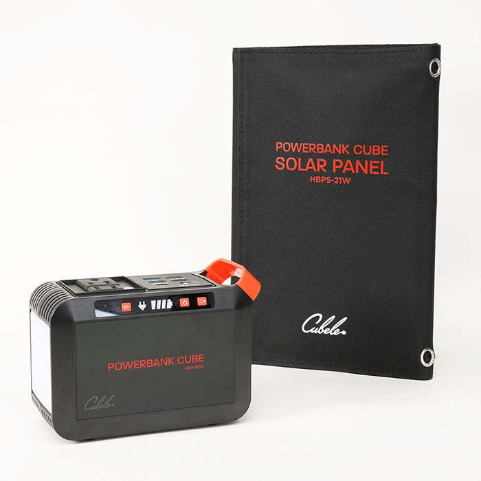 ソーラーパネル付きポータブル電源パワーバンクキューブ | すべての