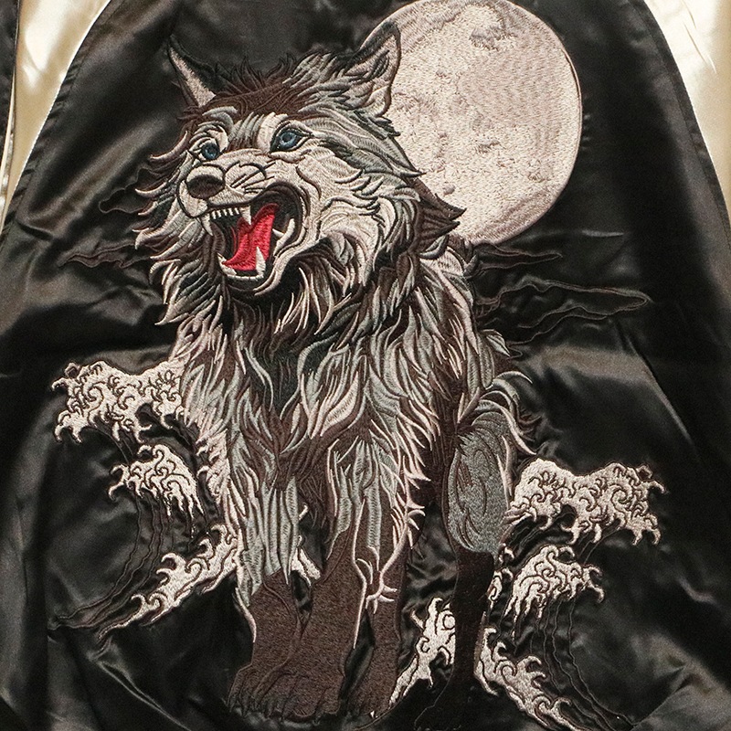 DIESELのリバーシブルスカジャン XXS 狼オオカミ DIESELのリバーシブル