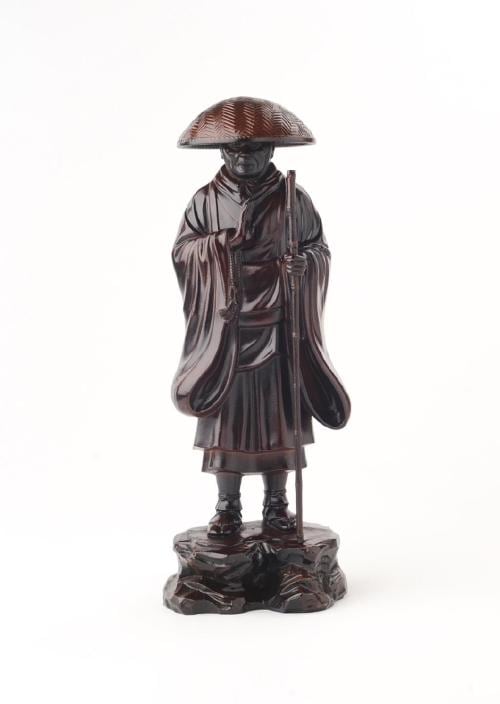 仏像】親鸞聖人 - 総高24cm 茶彩色 高岡銅器 | 日本の手技,高岡銅器の