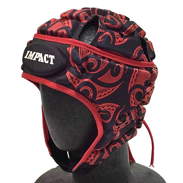 IMPACT インパクト マオリ レッド ラグビー ヘッドキャップ ヘッドギア