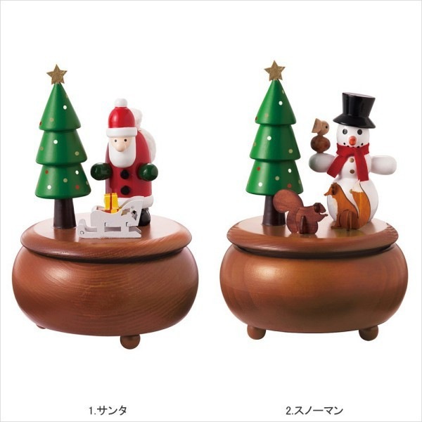 ☆【「Silent Night」の音楽が流れ、台座がくるくると回る】 木製