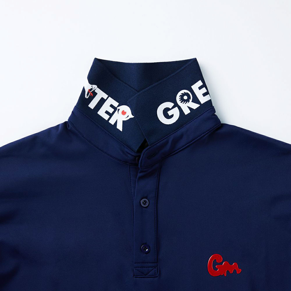 GREED MONSTER】グリードモンスター Back body panel print ポロシャツ