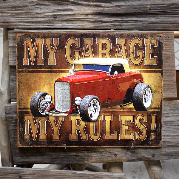 メタルサイン 「My Garage - Rod」 #1761 ホットロッド ブリキ看板
