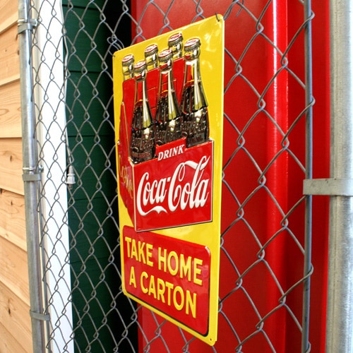 エンボスメタルサイン Coca-Cola Bland Take Home Carton #2180081