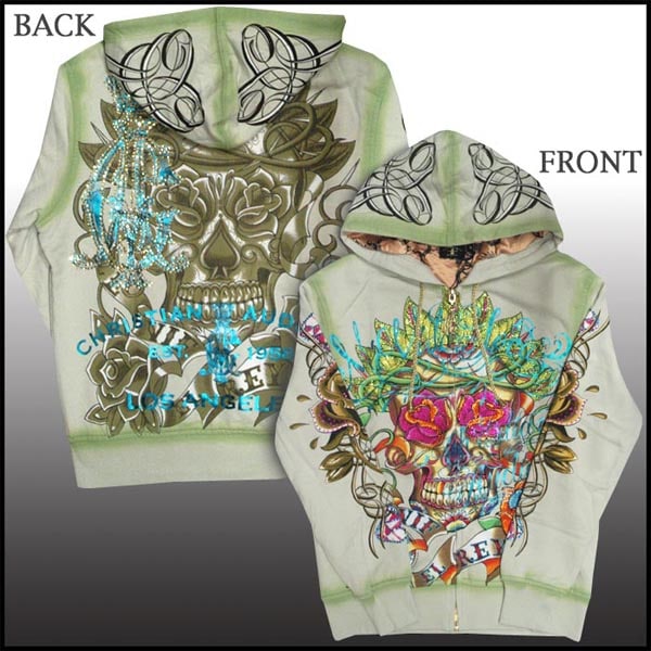 Christian Audigier クリスチャンオードジェー メンズ ジップ パーカー