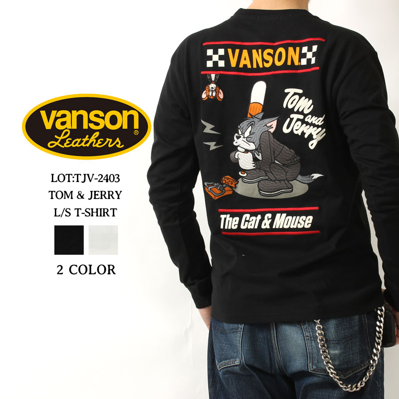 VANSON(バンソン) トム&ジェリーコラボ天竺ロンT / TJV-2403 / 2024春
