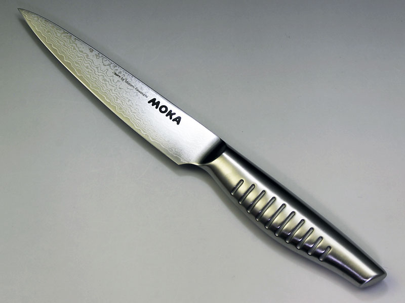 MOKA V金10号ダマスカス一体型 ペティナイフ130