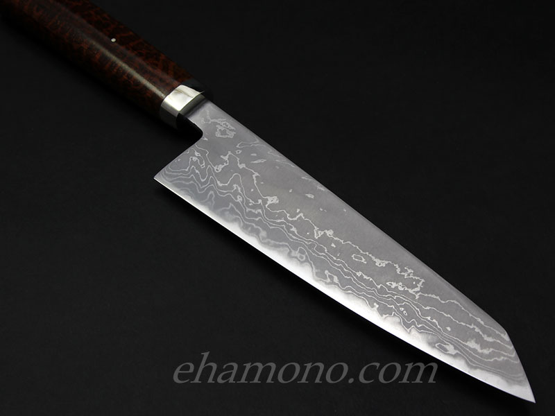 西田刃物工房 大祐作 白紙1号本割込み フルカスタム多層鋼剣型牛刀（切