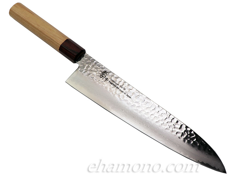 堺孝行 V金10号ダマスカス33層鎚目 和牛刀240