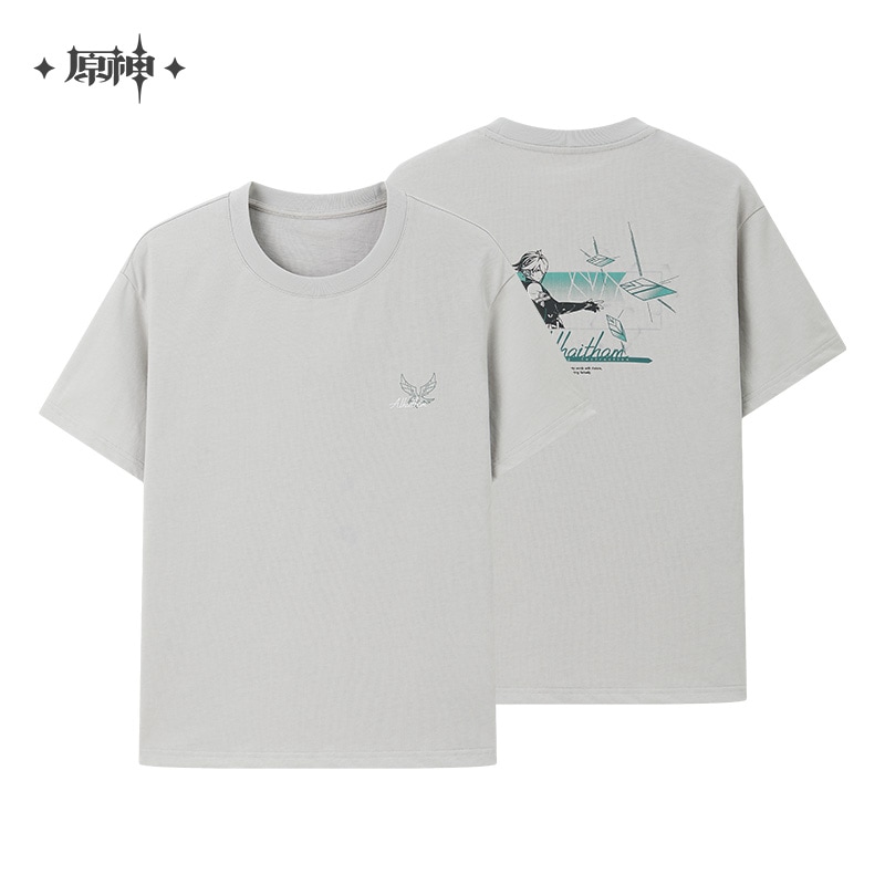 原神 郁林与飛砂シリーズ Tシャツ アルハイゼン ライトグレー 2025年2