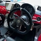 DDM FIAT/ABARTHコラムエクステンダーアルカンターラxレッドステッチ