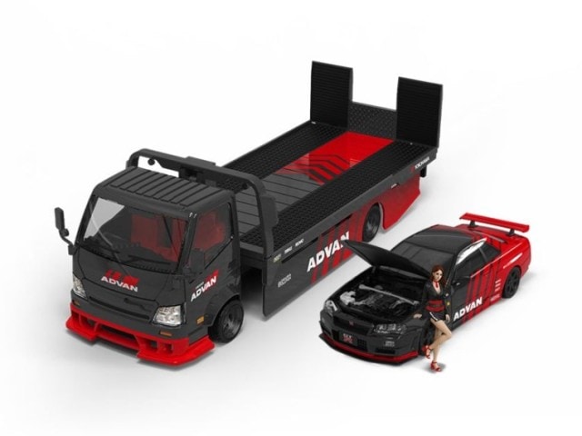 新品 TM647219-T TimeMicro TM 1/64 H300 Flatbed Transport Trailer