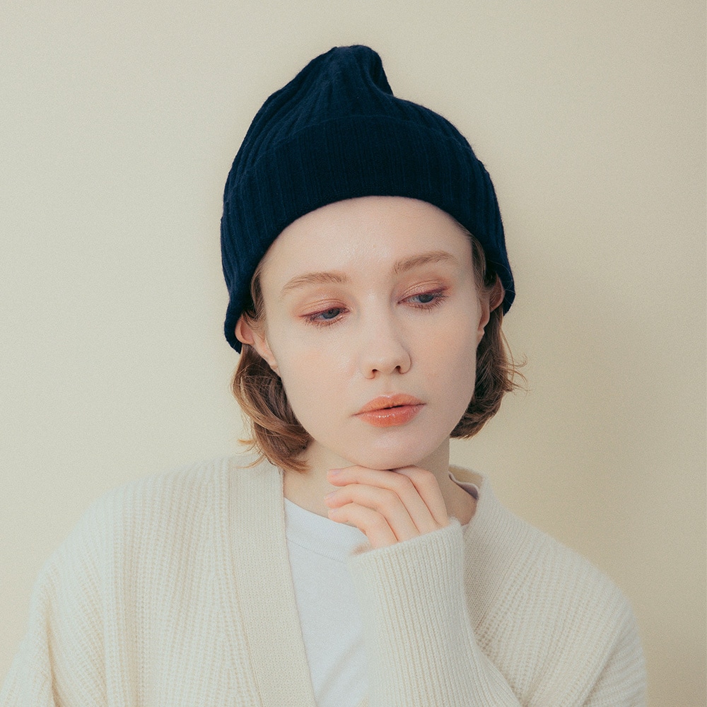 カシミヤ100％ リブニットキャップ | Material,Cashmere | FUKAKINET