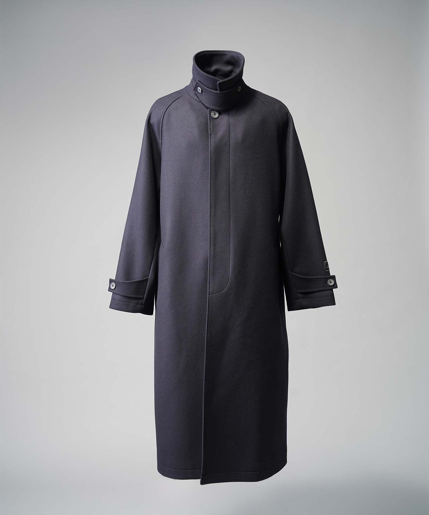 Super140s Prime-Over Melton Balmachan Coat