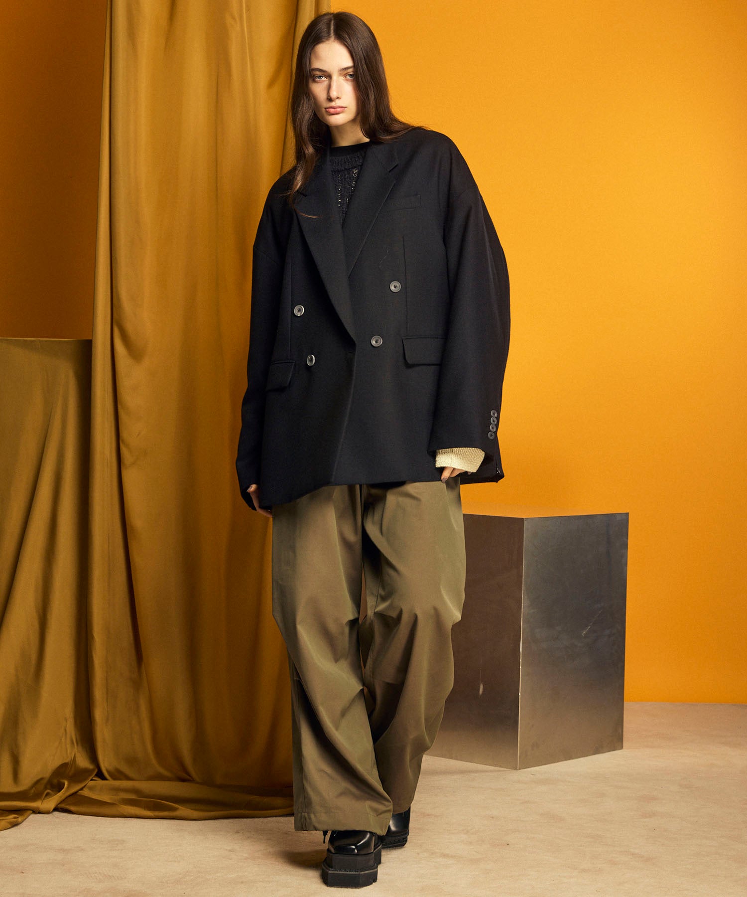 Italian Dead Stock Fabric】Prime-Over Double Breasted Jacket