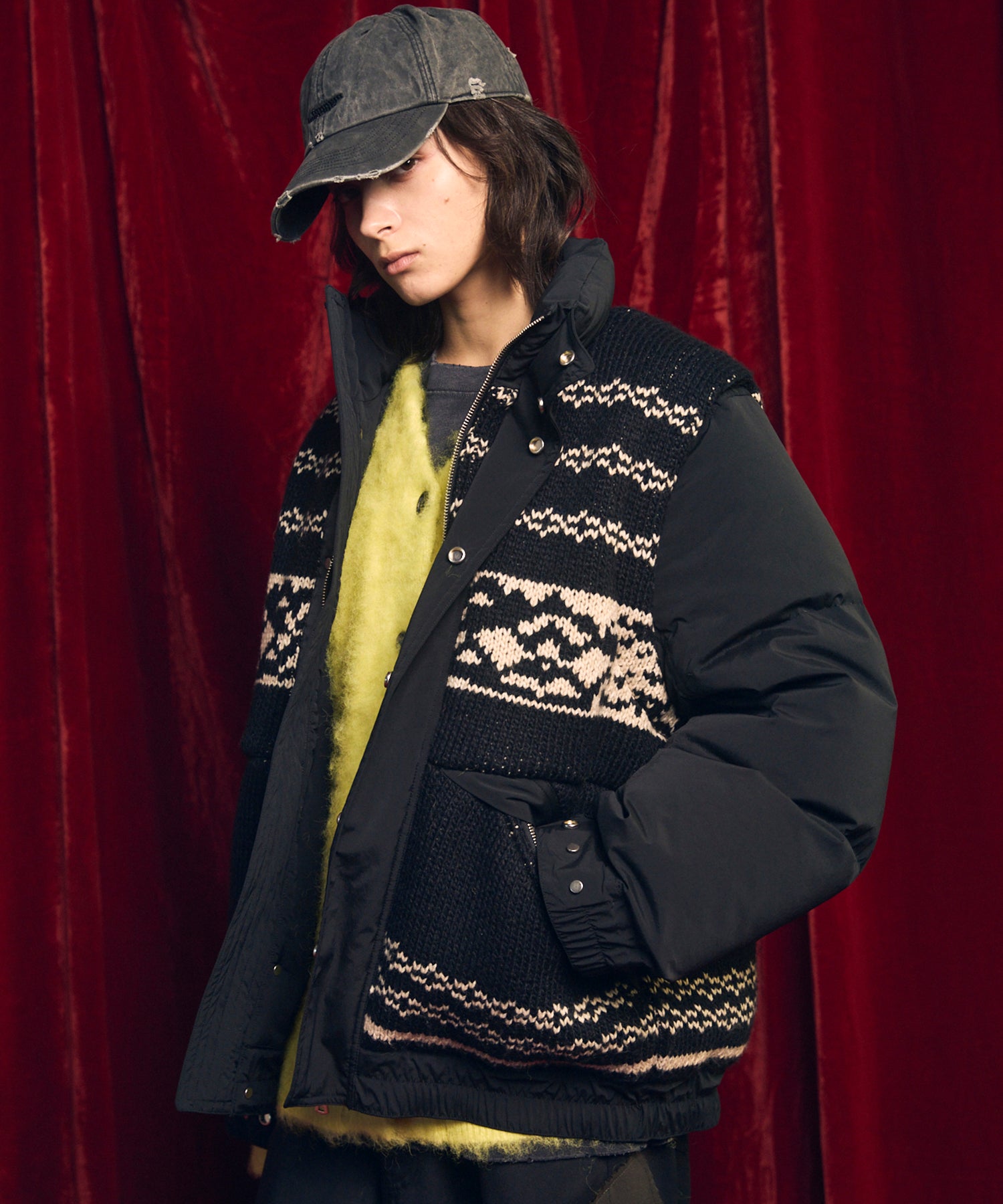 Knit-switched Prime-Over Down Jacket