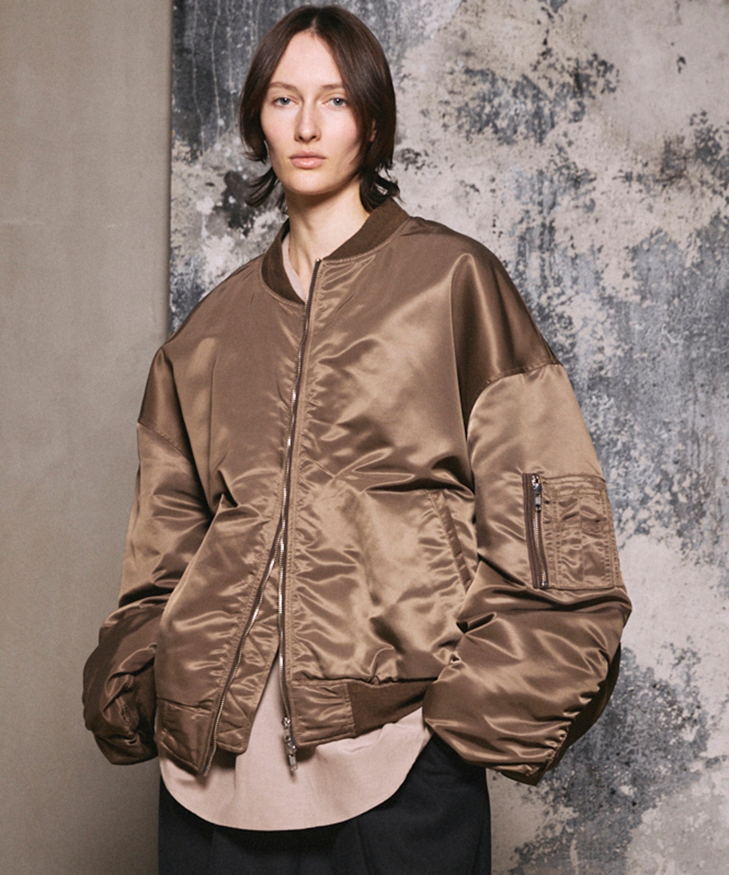 Prime-Over Nylon MA-1 Bomber Jacket