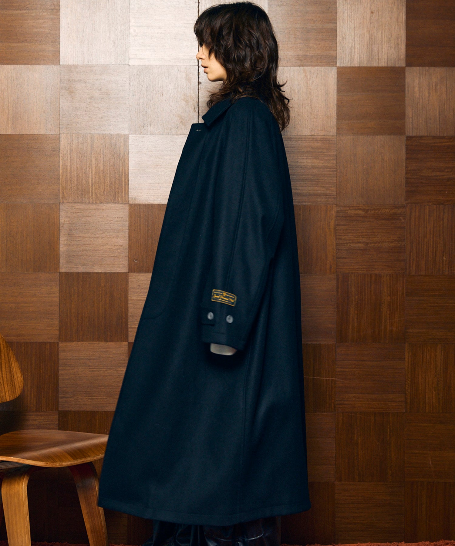 Super170s Prime-Over Melton Balmachan Coat