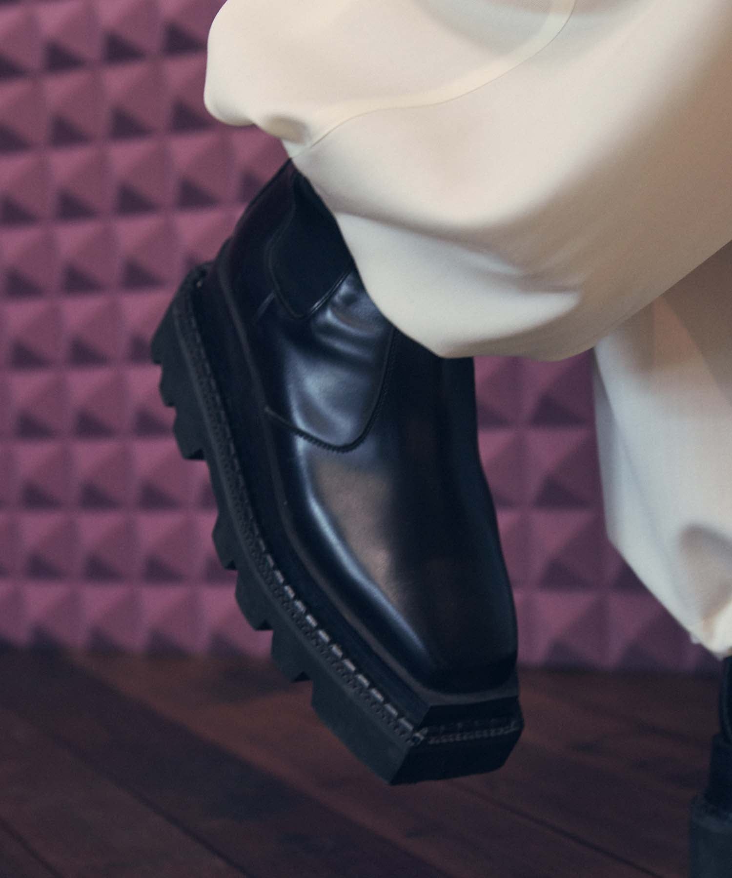 SPECIAL SHOES FACTORY COLLABORATION】Tank-Sole Side Gore Long Boots Ma