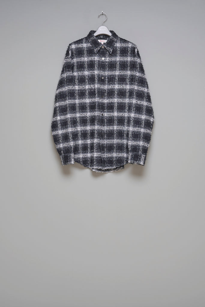 Shaggy Plaid Shirt - Black - MASU– MASU Official Online Store